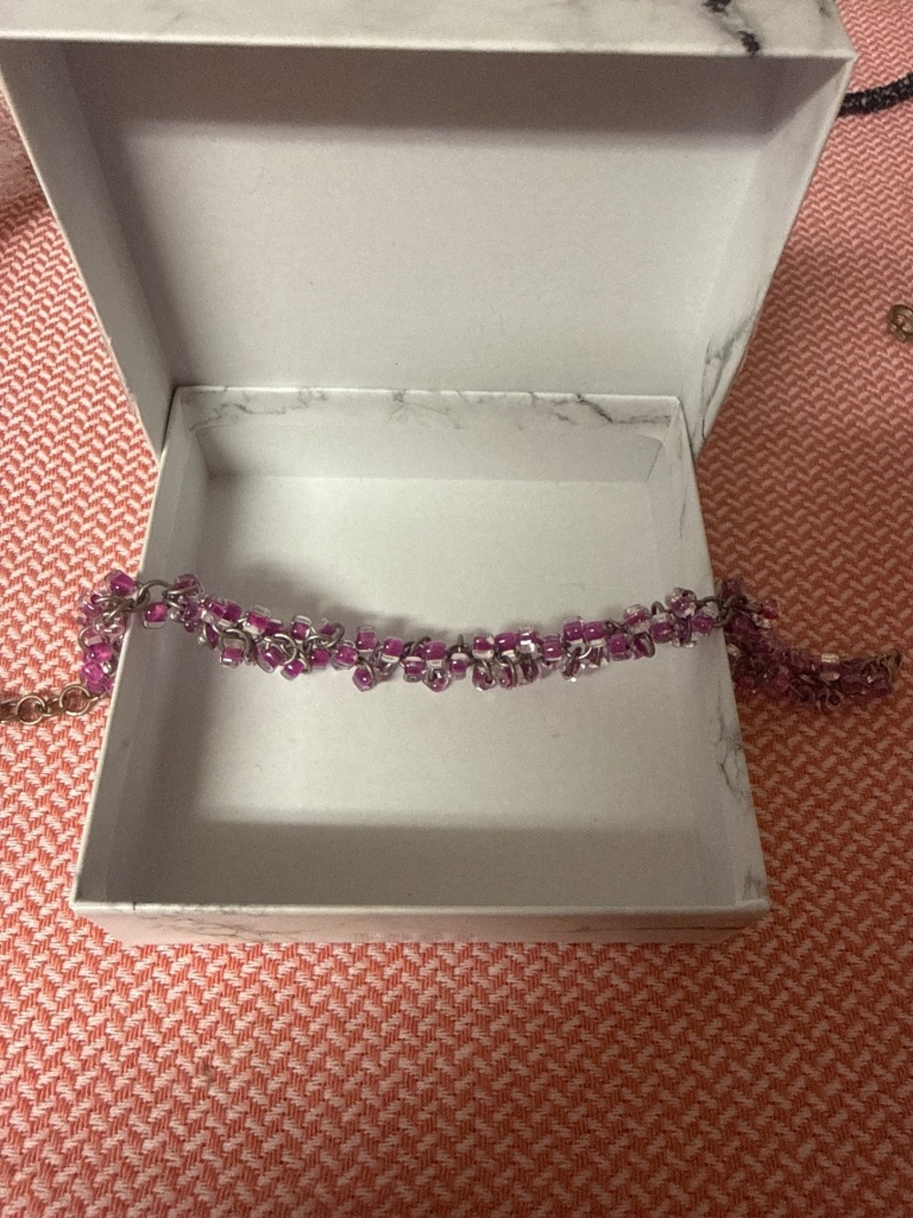 Purple Pink Beaded Handmade Beaded Bracelet